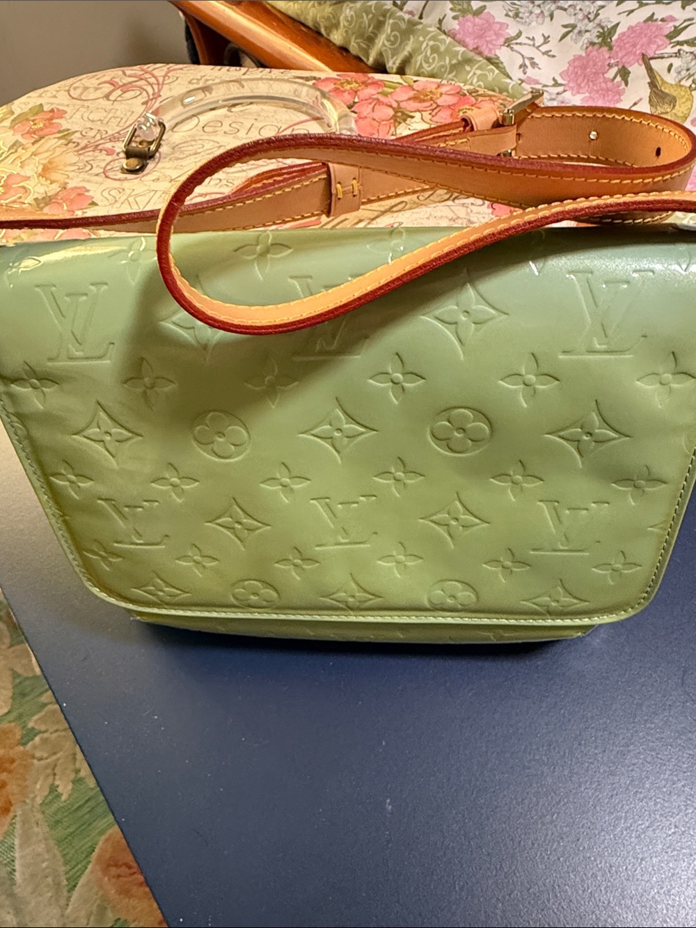 Louis Vuitton Green Vernis Thompson Bag